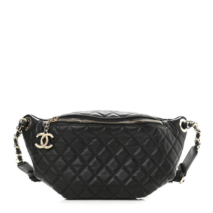Chanel Calfskin Quilted Banane Waist Bag Fanny Pack Black 1 of 11