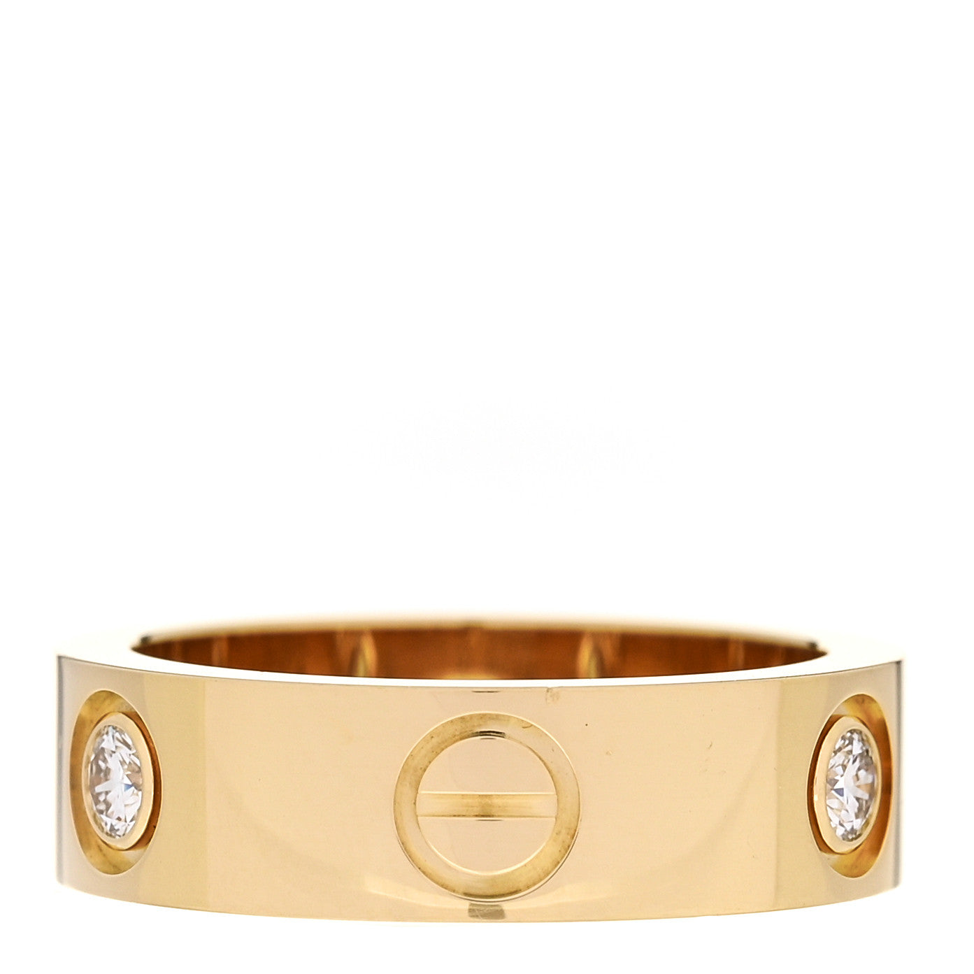18K Yellow Gold 3 Diamond 5.5mm LOVE Ring 50 5.25