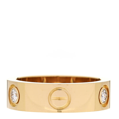 Cartier 18K Yellow Gold 3 Diamond 5.5mm LOVE Ring 50 5.25 3 of 4