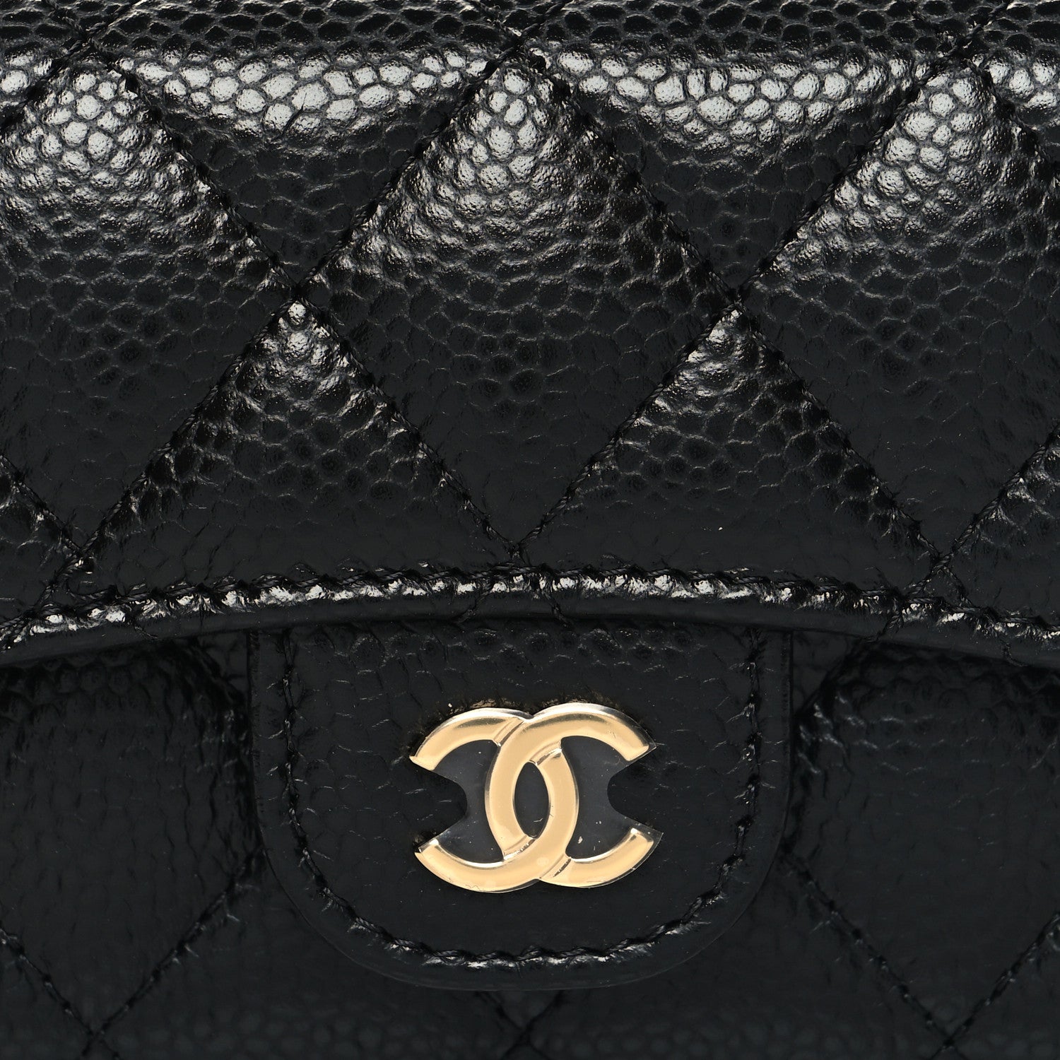 Chanel Caviar Quilted Flap Card Holder Wallet Black 9 of 10
