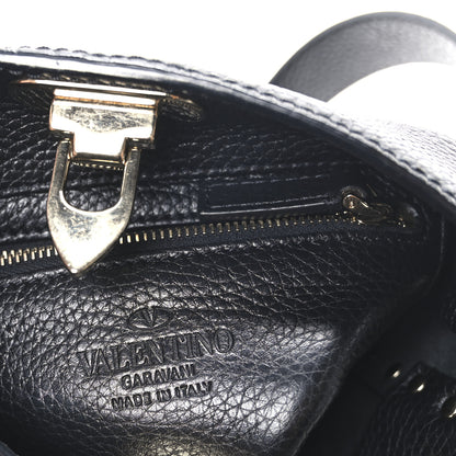 Valentino Garavani Pebbled Calfskin Mini Rockstud Flip-Lock Messenger Bag Black 6 of 9
