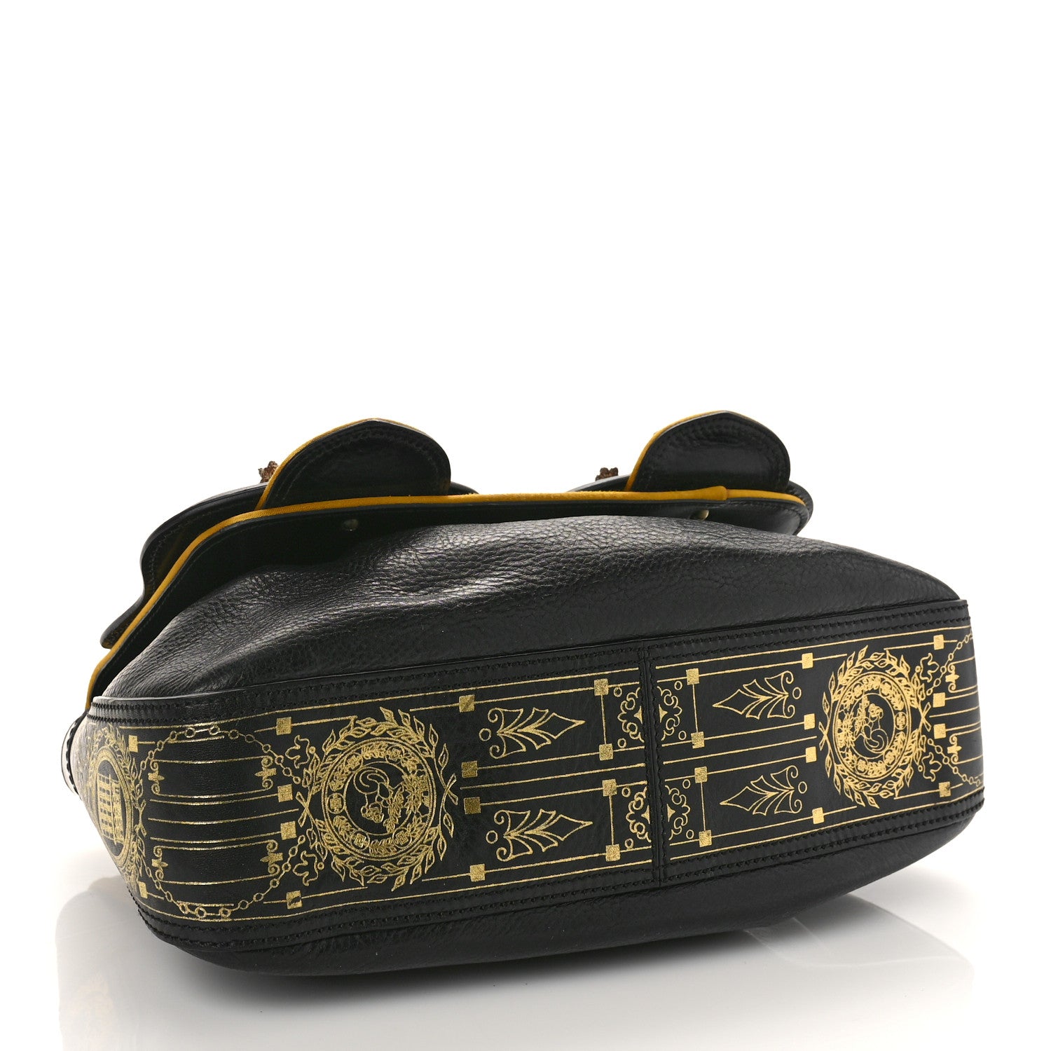 Fendi Calfskin Embellished B Bag Black 4 of 9