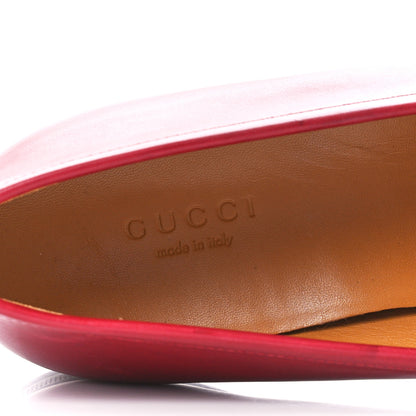 Gucci Calfskin Womens Jordaan Loafers 38.5 Hibiscus Red 7 of 9