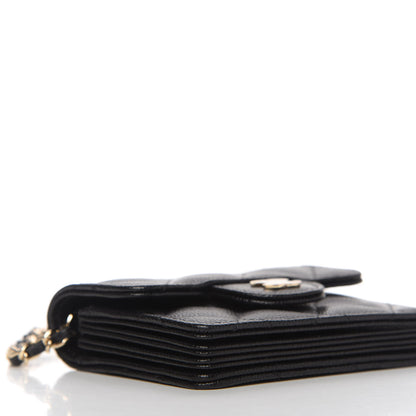 Chanel Caviar Quilted Flap Card Holder On Chain Black 6 of 11