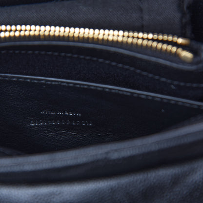 Saint Laurent Grain de Poudre Calfskin Y Quilted Monogram Small Loulou Chain Satchel Black 10 of 12