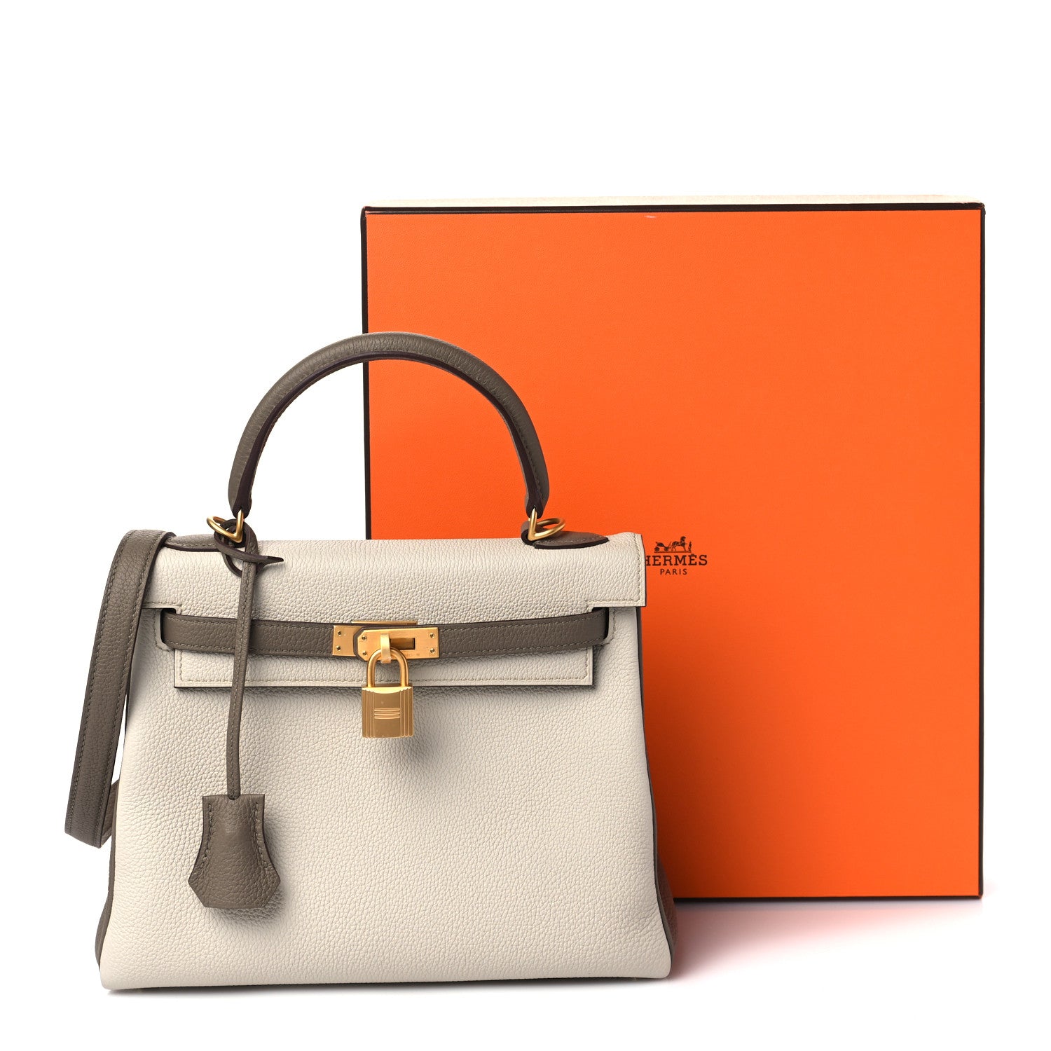 Hermes Togo Horseshoe Kelly Retourne 25 Beton Etoupe 10 of 10