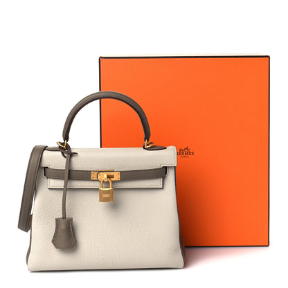 Hermes Togo Horseshoe Kelly Retourne 25 Beton Etoupe 10 of 10