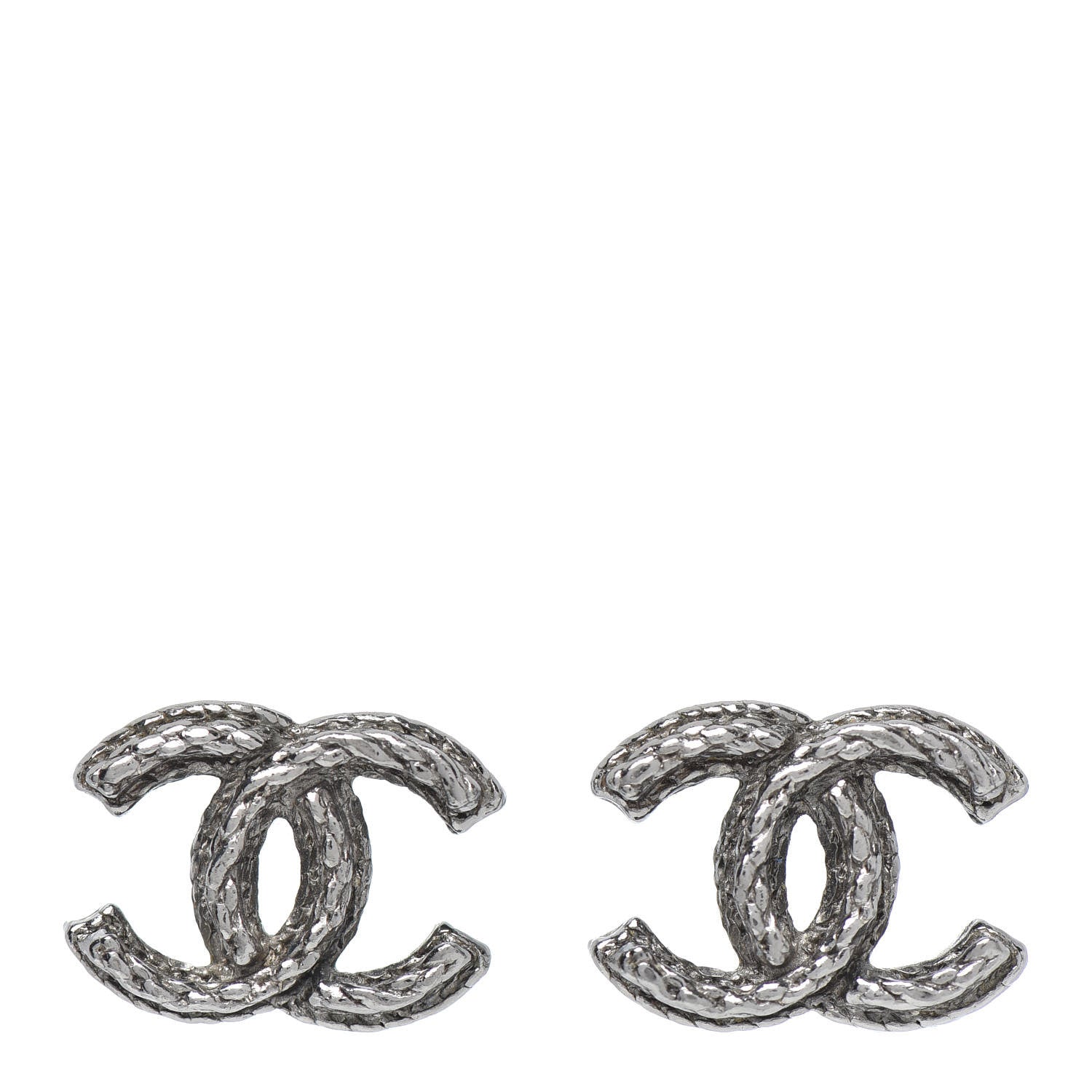 Chanel Metal CC Chain Earrings Dark Silver 1 of 4