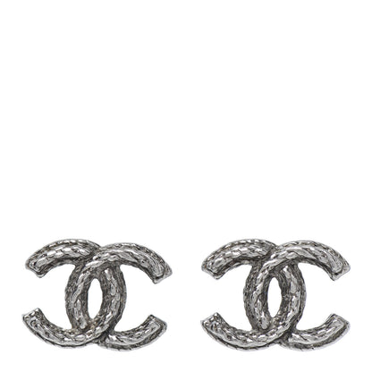 Chanel Metal CC Chain Earrings Dark Silver 1 of 4