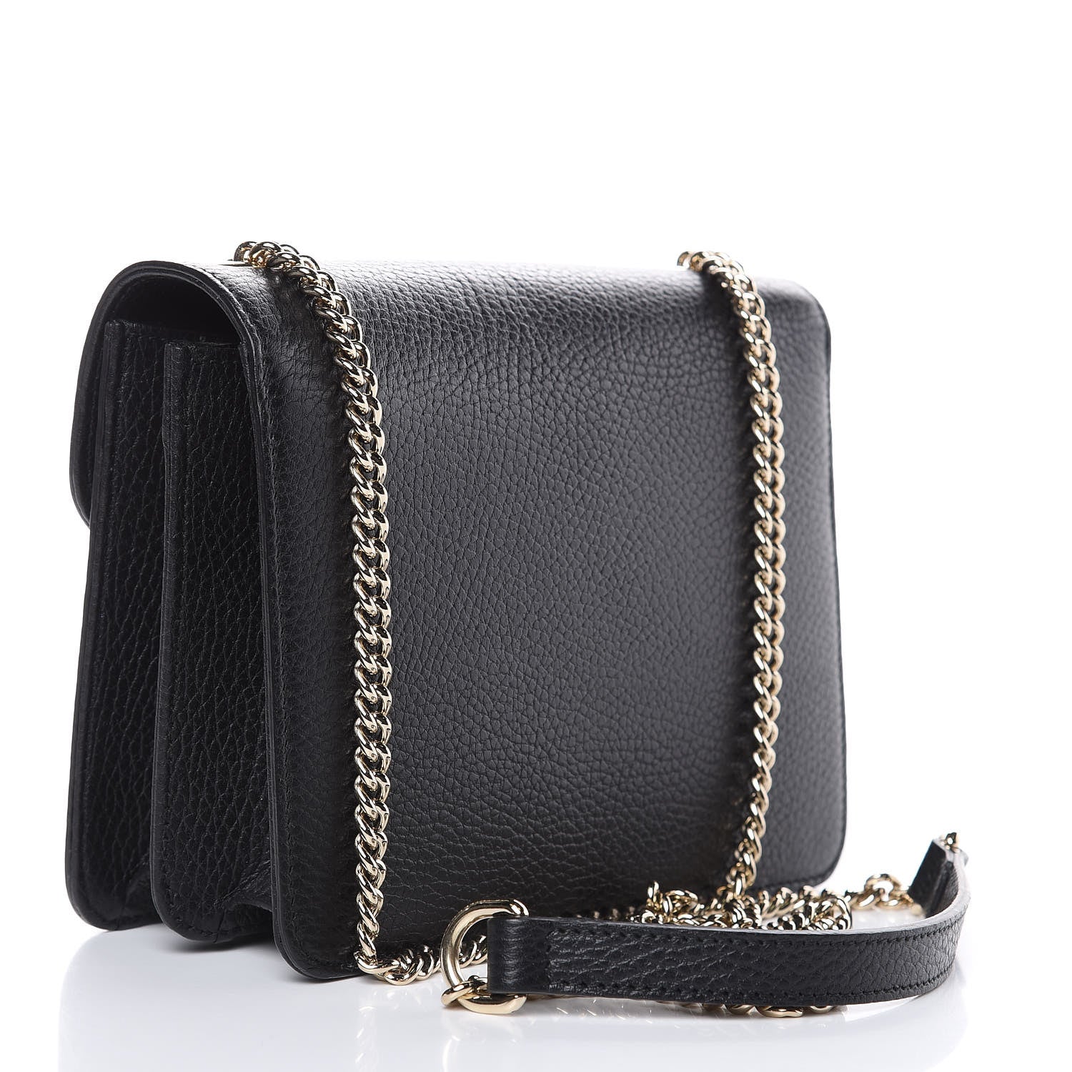 Gucci Dollar Calfskin Small Interlocking G Shoulder Bag Black 3 of 10