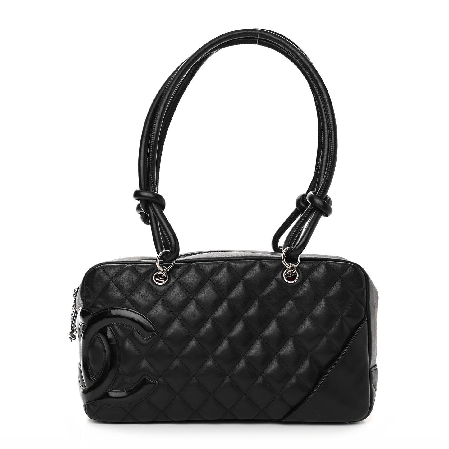 Calfskin Quilted Large Cambon Bowler Black