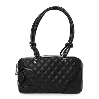 Chanel Calfskin Quilted Large Cambon Bowler Black 1 of 10