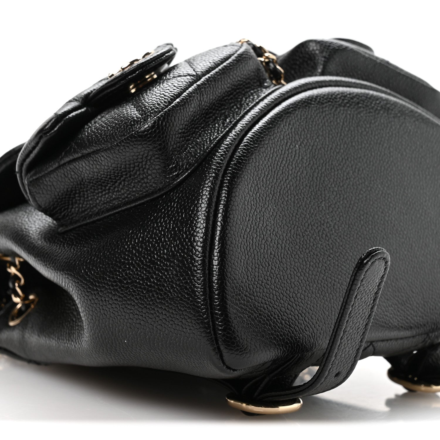 Chanel Shiny Caviar Quilted Small Duma Pockets Drawstring Backpack Black 9 of 10