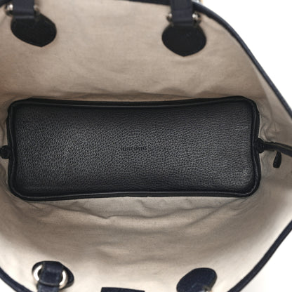Gucci GG Supreme Monogram Textured Dollar Calfskin Medium Shoulder Tote Bag Beige Blue 5 of 12