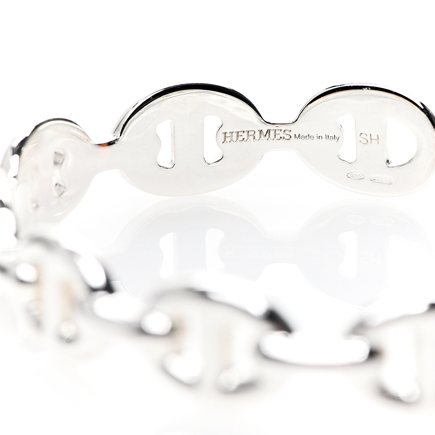 Sterling Silver MM Chaine d'Ancre Enchainee Cuff Bracelet SH
