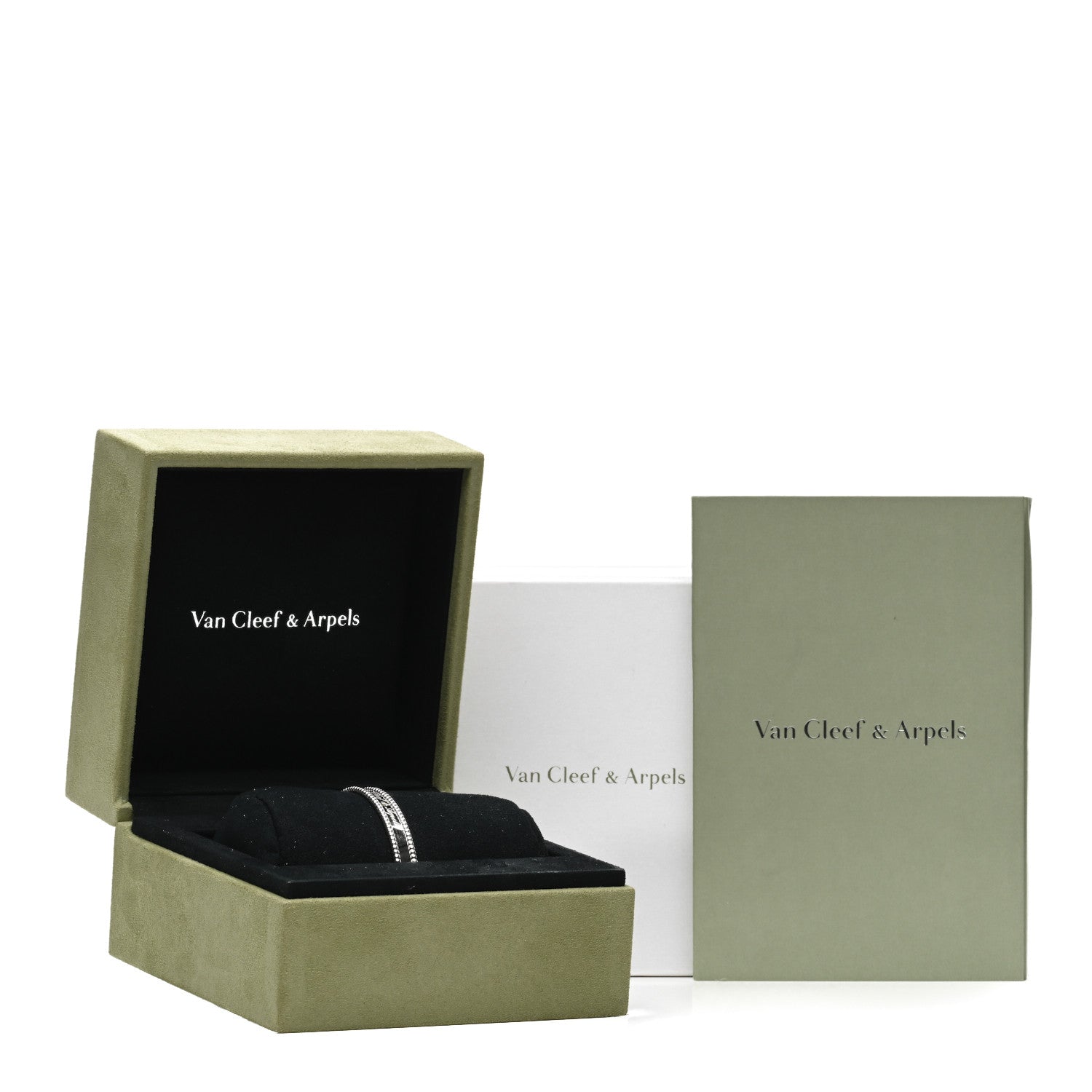 Van Cleef & Arpels 18K White Gold Perlee Signature Bangle Bracelet M 4 of 4