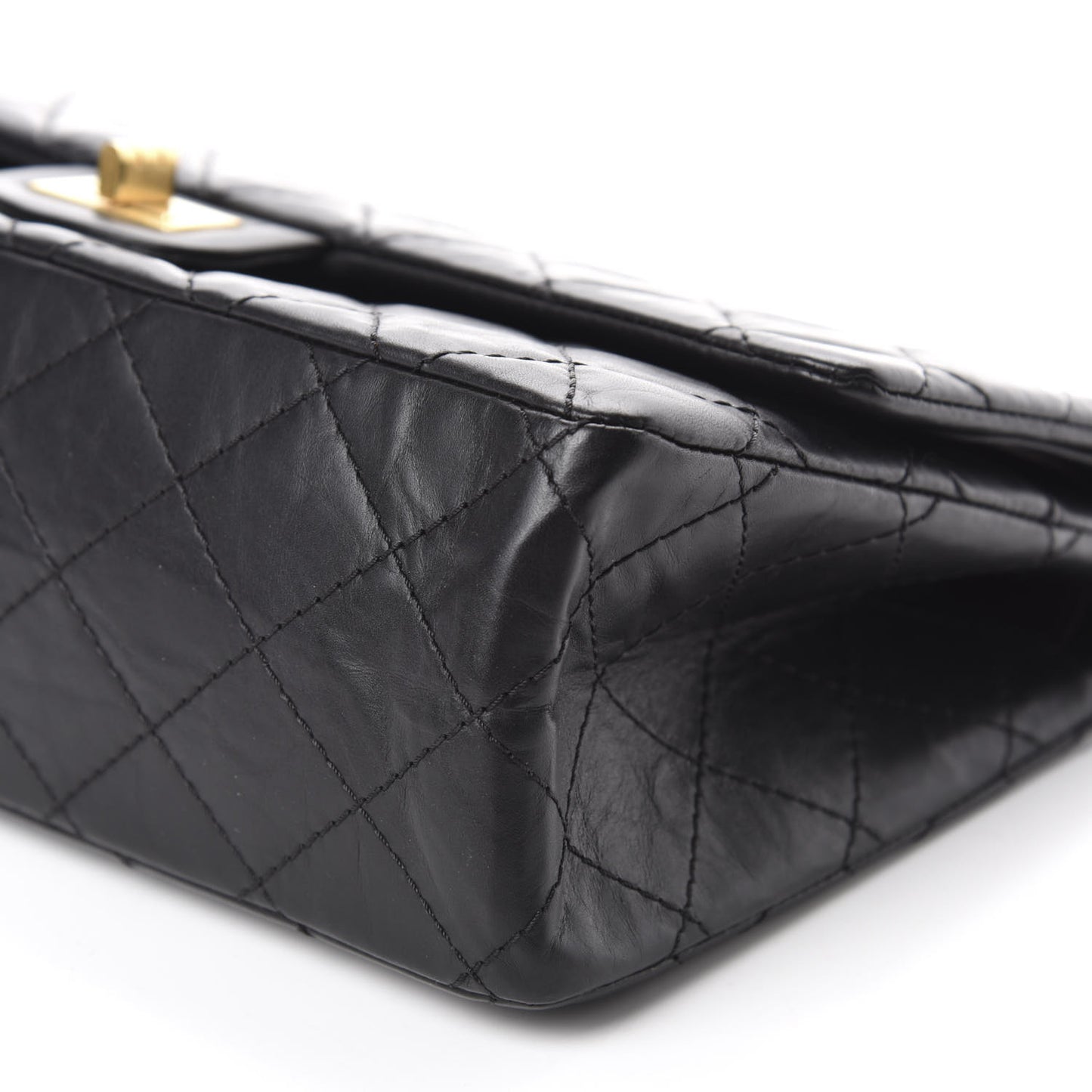 Aged Calfskin Quilted 2.55 Reissue 226 Flap Black
