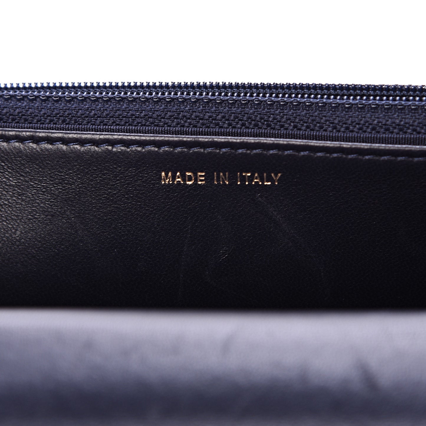 Lambskin Quilted Trendy CC Wallet On Chain WOC Navy
