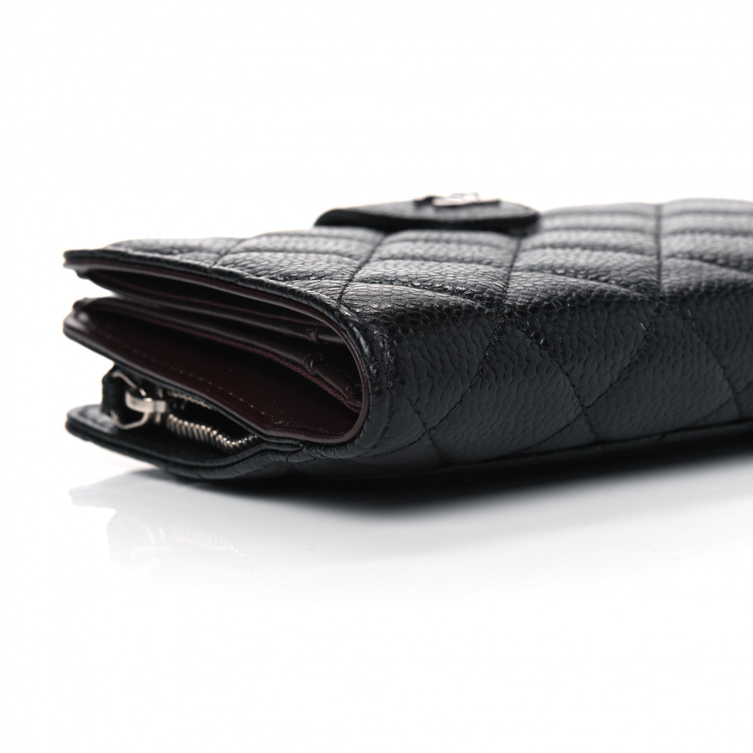 Chanel Caviar Quilted Zipped Pocket Wallet Black 5 of 8