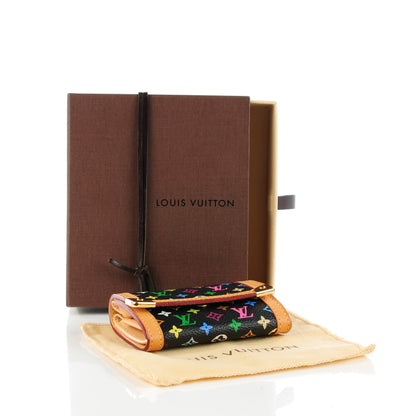 Louis Vuitton Monogram Multicolor Porte-Monnaie Plat Coin Purse Black 5 of 8