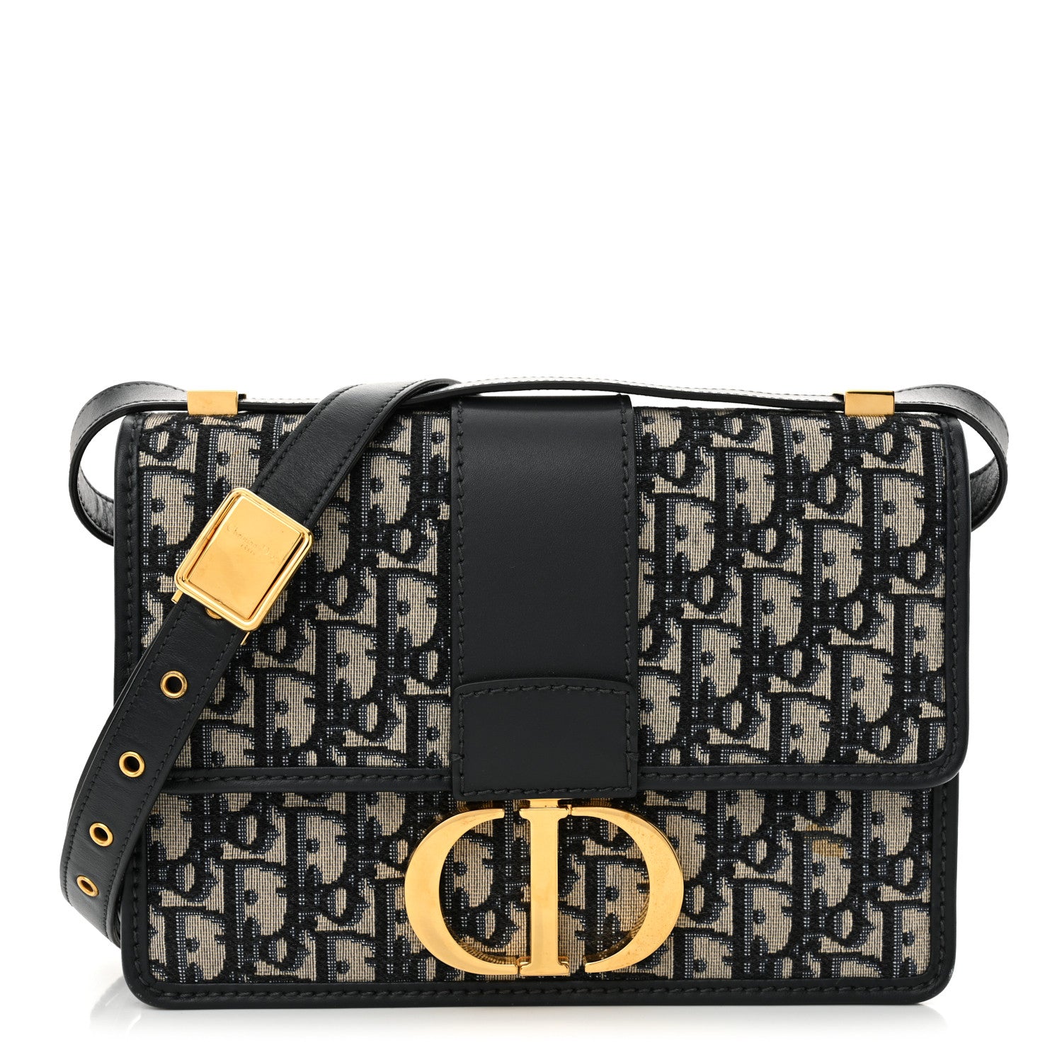 Christian Dior Oblique 30 Montaigne Flap Bag Blue 1 of 12