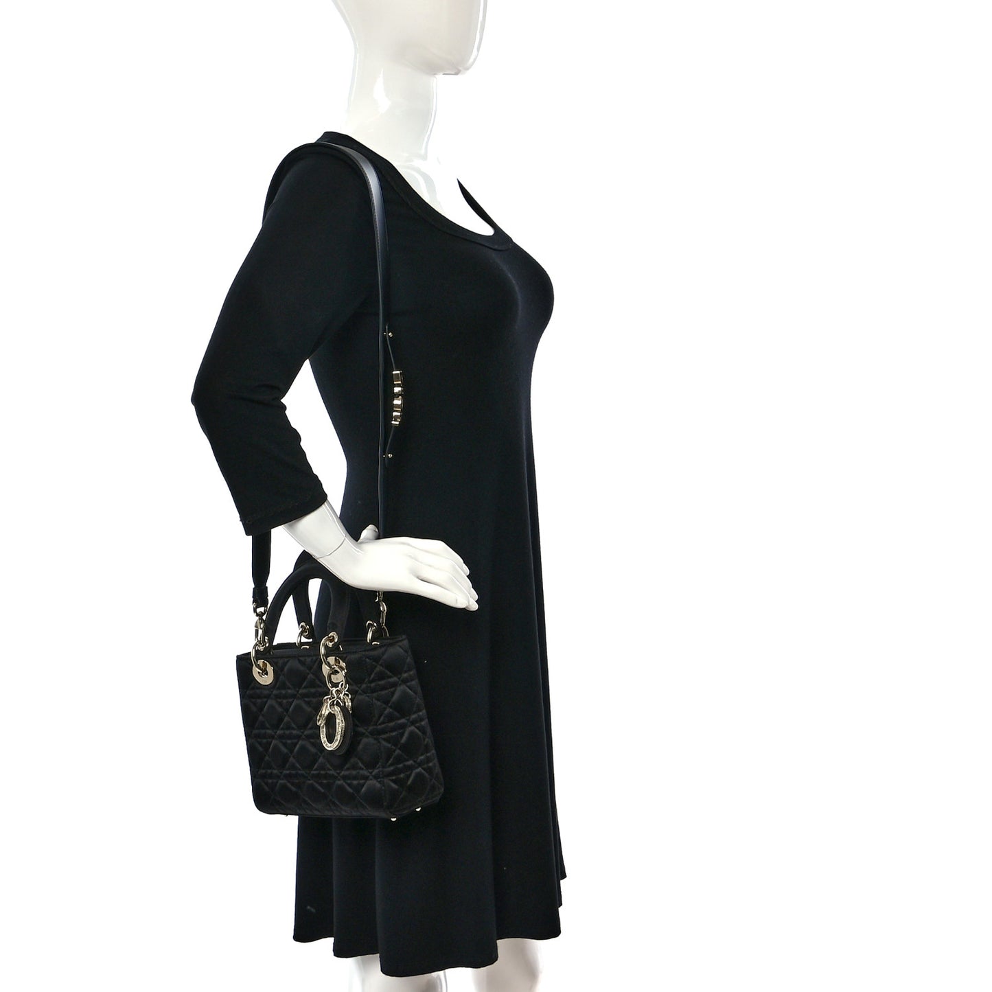 Satin Swarovski Crystal Cannage My ABC Lady Dior Black
