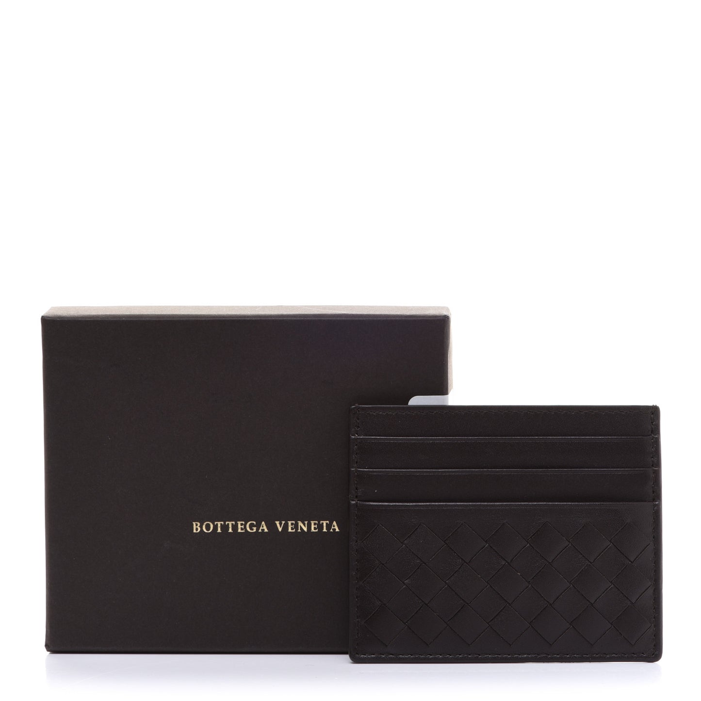 Nappa Intrecciato Card Holder Coffee