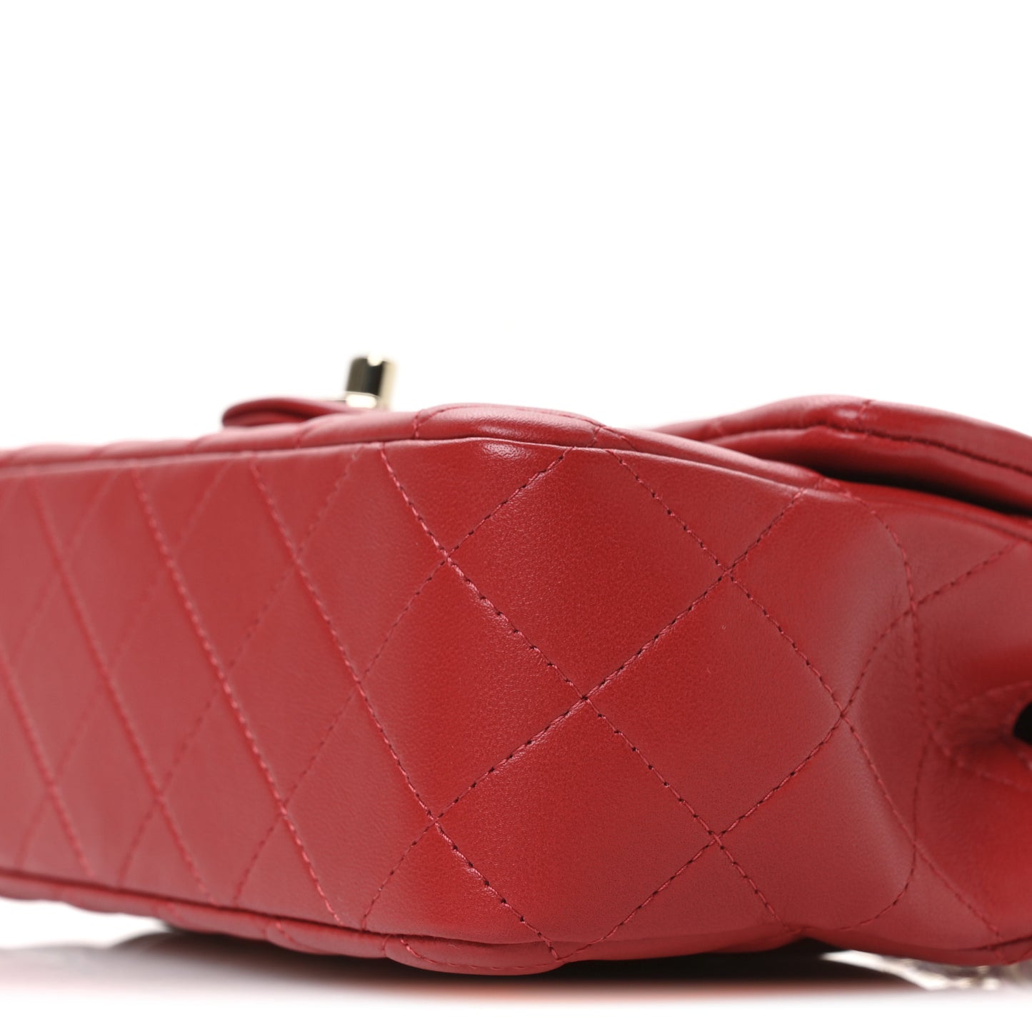 Lambskin Quilted Mini Rectangular Flap Red