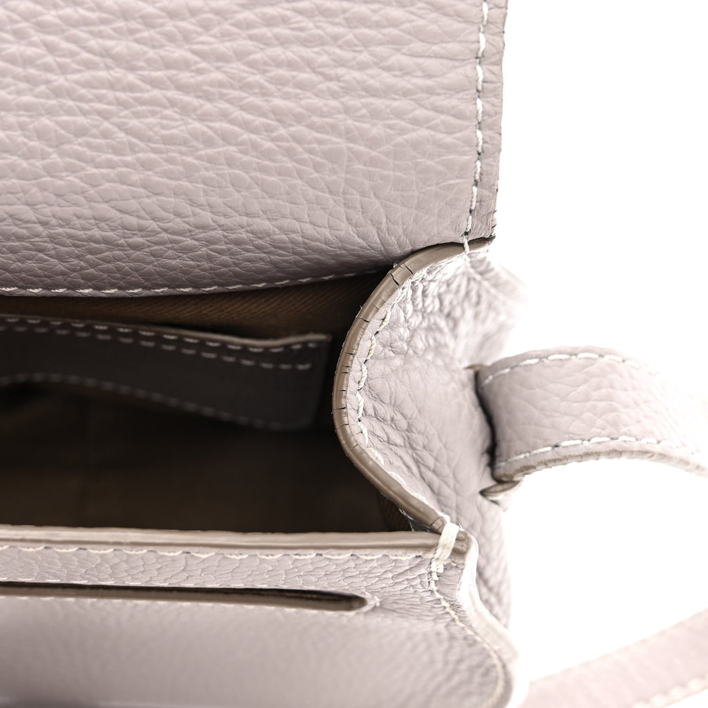 Calfskin Mini Marcie Round Crossbody Bag Cashmere Grey