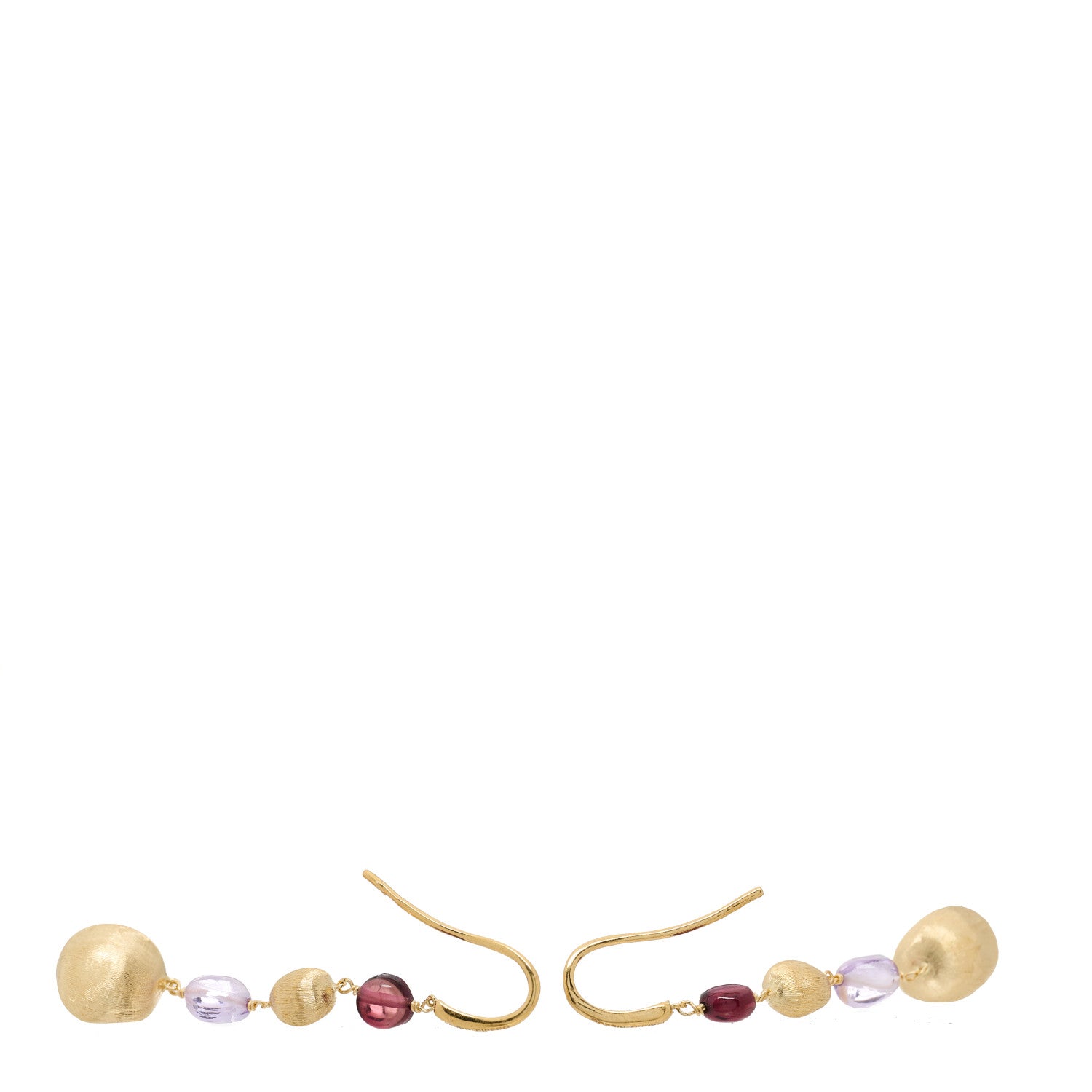 Marco Bicego 18K Yellow Gold Garnet Amethyst Africa Drop Earrings 3 of 5