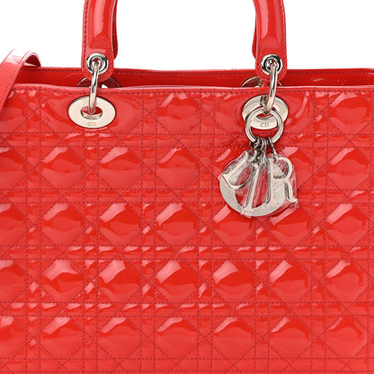 Christian Dior Patent Cannage Large Lady Dior Red 7 of 19