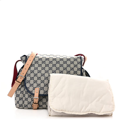 Gucci GG Monogram Diaper Bag Beige Blue 2 of 10