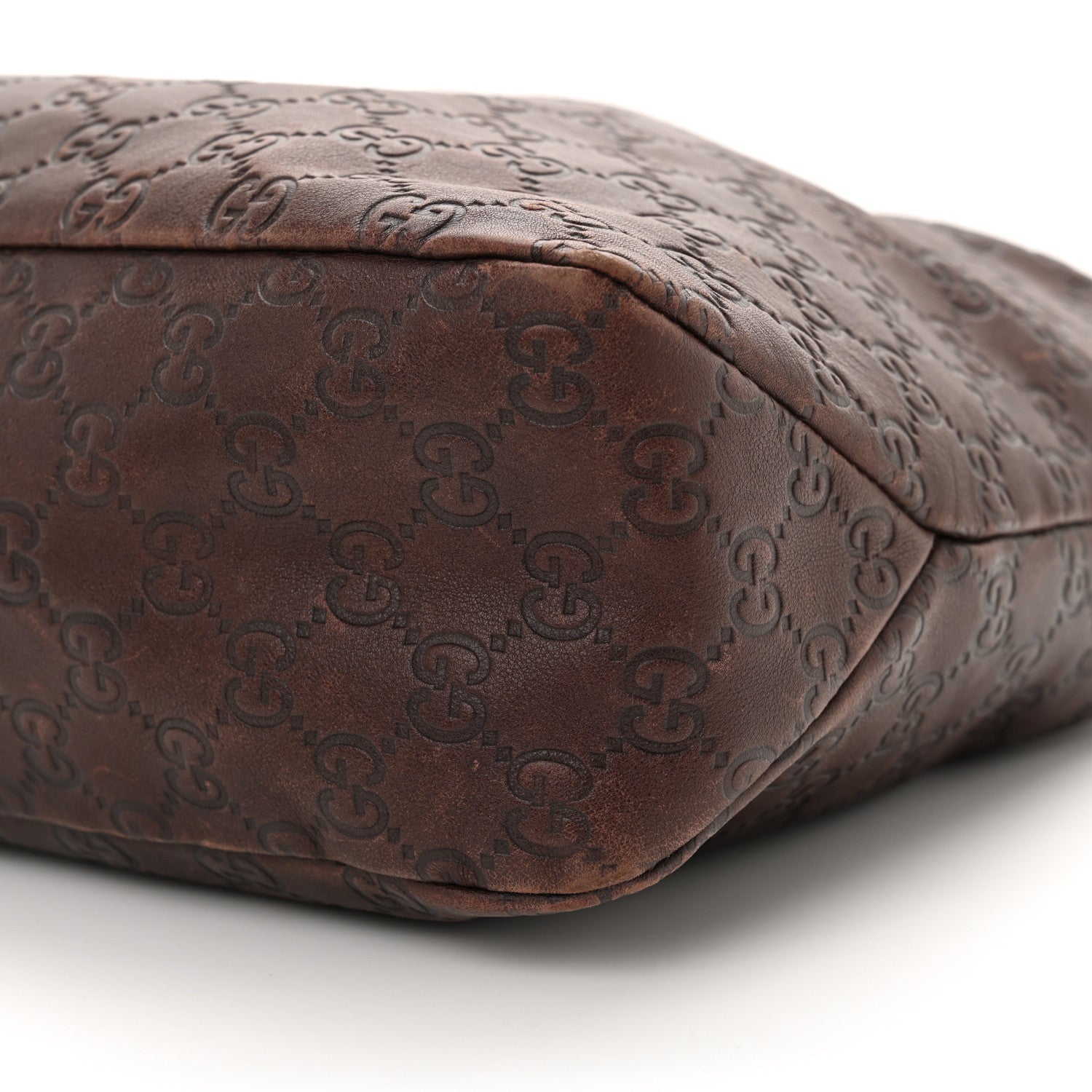 Gucci Guccissima Medium Horsebit Chain Hobo Dark Brown 10 of 14