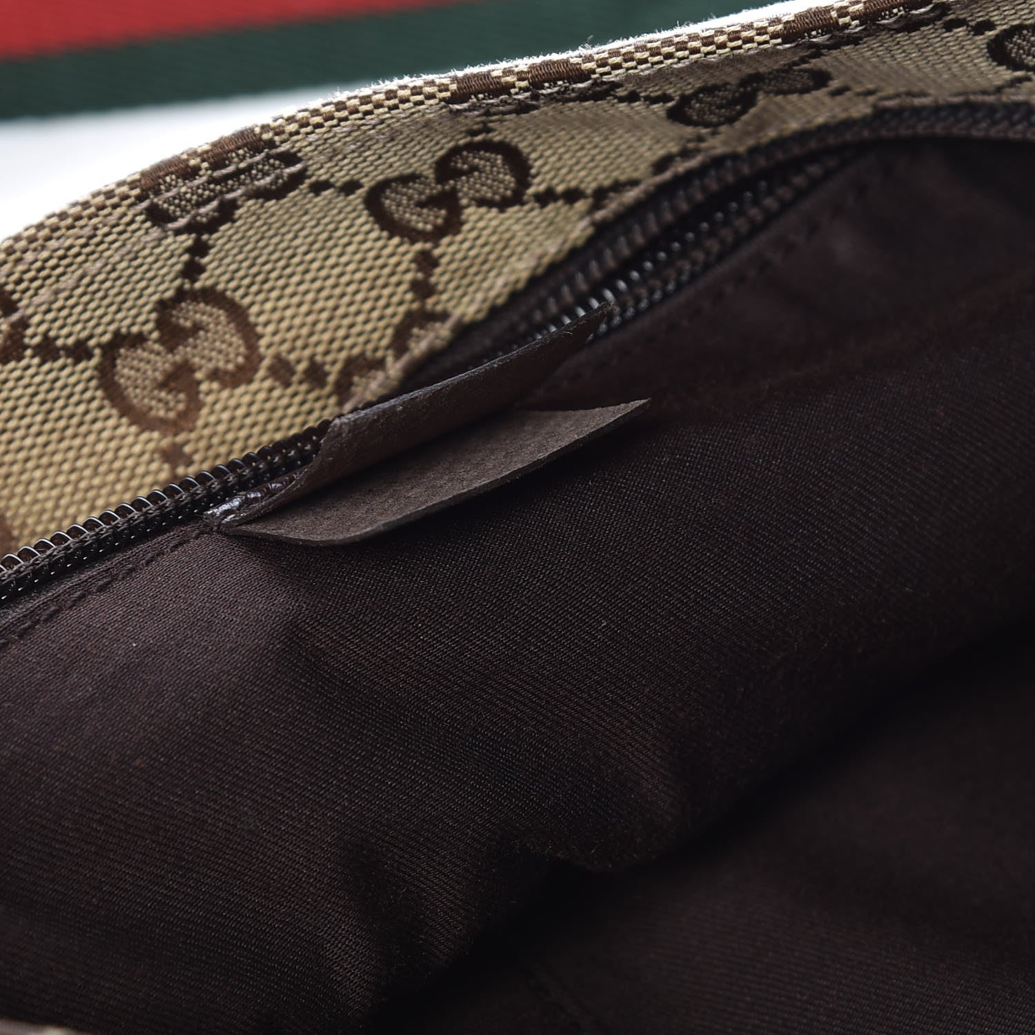 Gucci Monogram Web Small Flat Messenger Crossbody Dark Brown 8 of 10