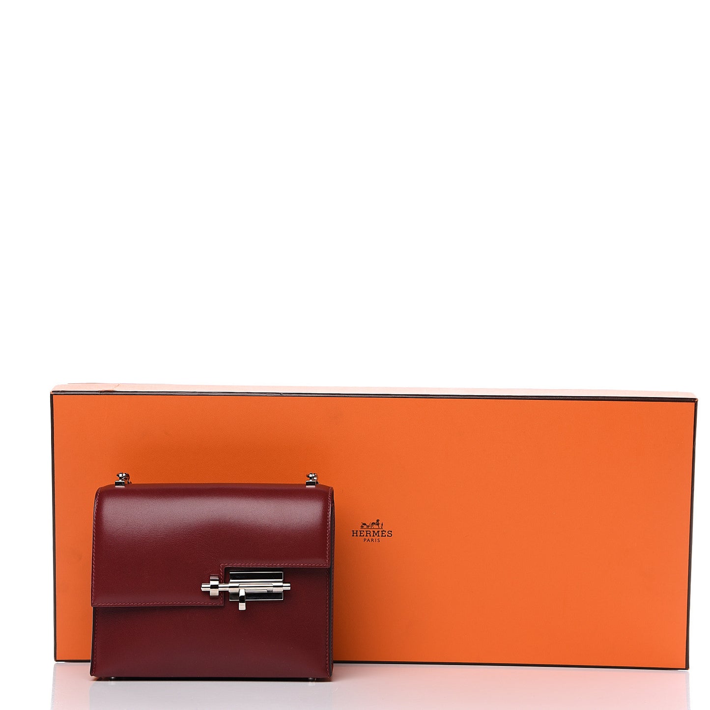 Tadelakt Mini Verrou Chaine Bag Rouge H