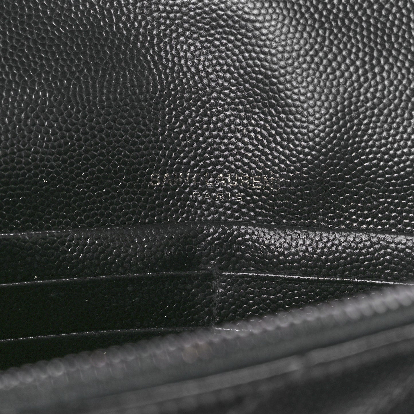 Grain De Poudre Matelasse Chevron Monogram Monochrome Envelope Chain Wallet Black