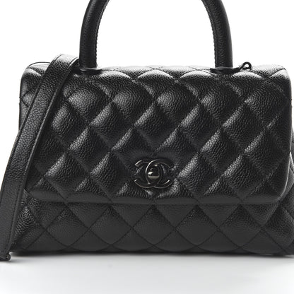 Chanel Caviar Quilted Mini Coco Handle Flap So Black 10 of 10