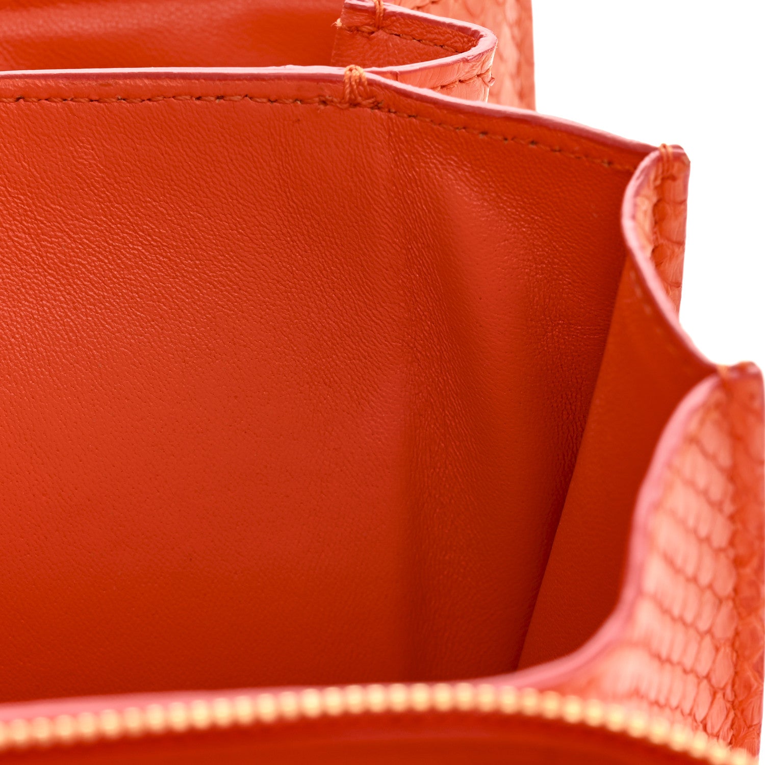 Celine Snakeskin Classic Box Flap Orange 13 of 24