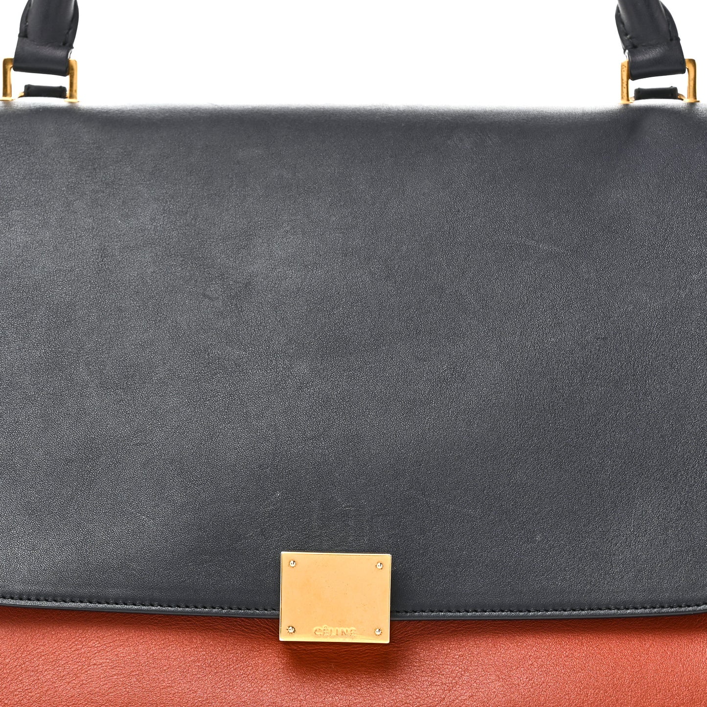 Smooth Suede Medium Tri-Color Trapeze Navy