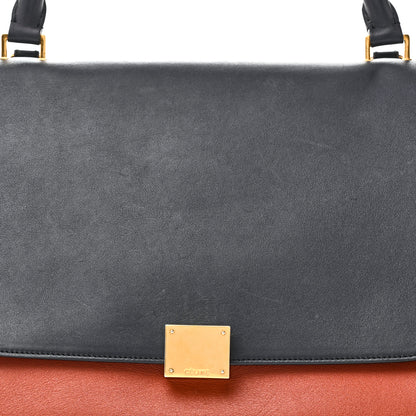 Celine Smooth Suede Medium Tri-Color Trapeze Navy 7 of 9