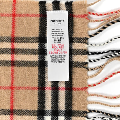 Burberry Cashmere House Check Fringe Scarf Camel 3 of 4