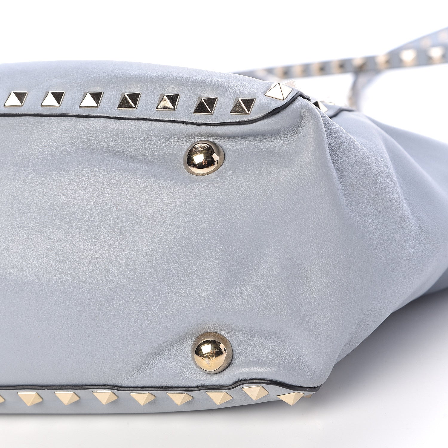 Valentino Garavani Vitello Small Rockstud Tote Grey 18 of 19