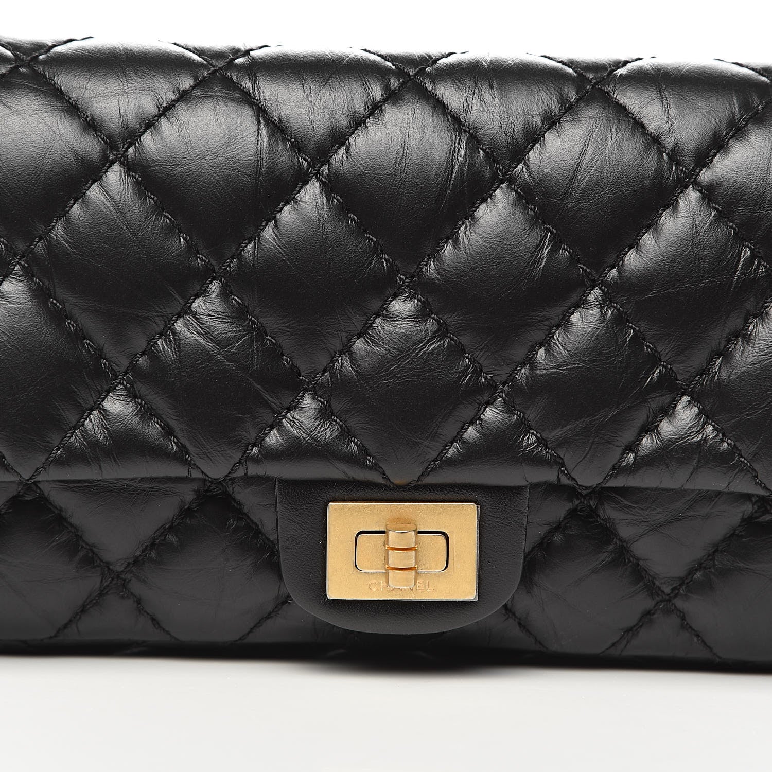 Chanel Aged Calfskin Quilted 2.55 Reissue Chain Waist Bag Black 10 of 11