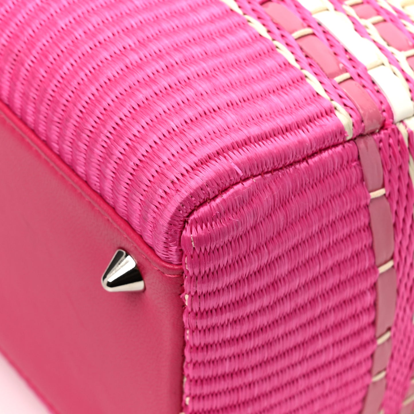 Raffia Medium Lady Dior Pink