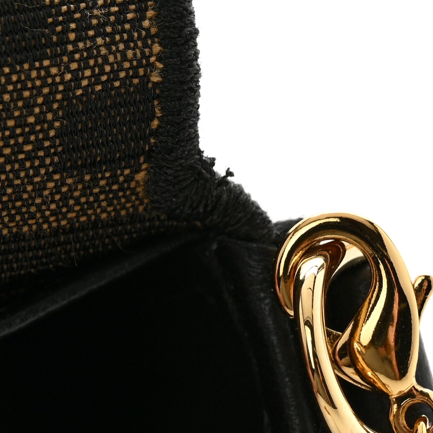 Fabric Jacquard FF 1974 Nano Baguette Charm Tobacco Moro Black