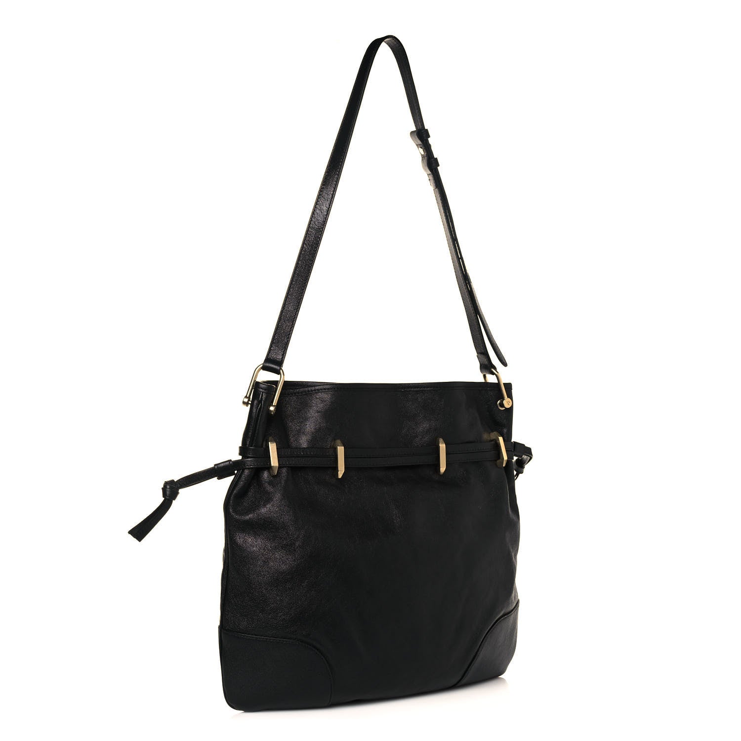 Gucci Sakai Calfskin Horsebit 1955 Cinch Top Messenger Bag Black 3 of 14