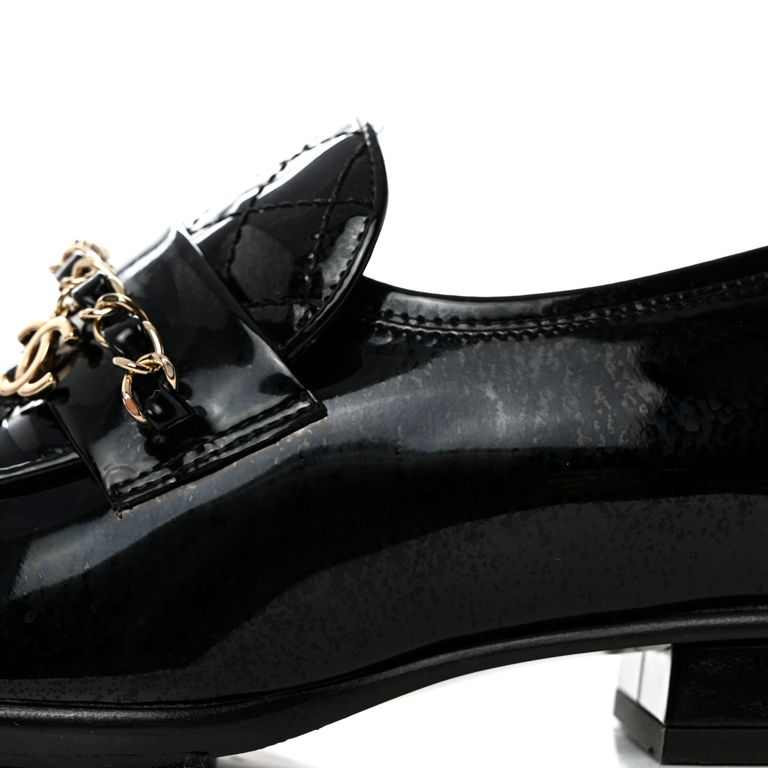 Chanel Patent Calfskin CC Chain Mocassin Loafers 36 Black 9 of 11