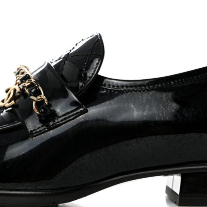 Chanel Patent Calfskin CC Chain Mocassin Loafers 36 Black 9 of 11