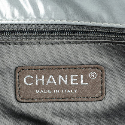 Chanel Vinyl Mohair Trimmed Accordion Arctic Polar Ice Flap Silver 6 of 7
