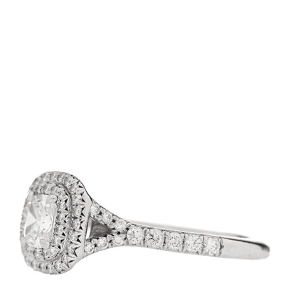 Tiffany Platinum Diamond .41ct Soleste Cushion Cut Double Halo Engagement Ring 50 5.25 3 of 7